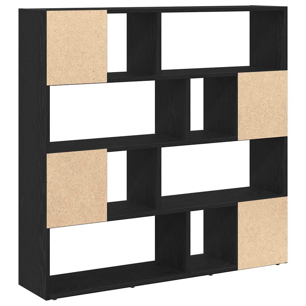 Boekenkast/kamerverdeler zwart eiken 105x24x102 cm is nu te koop bij PeponiXL, paradijselijk wonen!