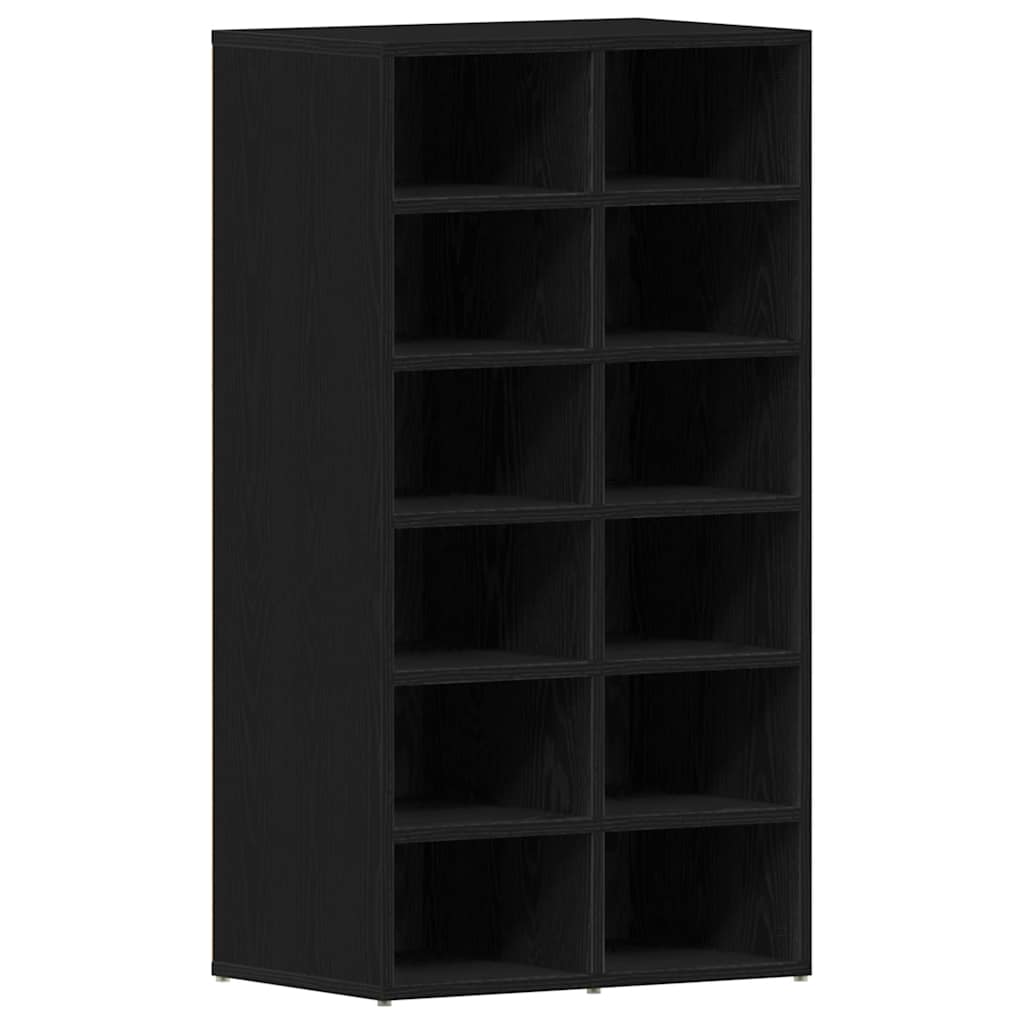 Schoenenrek 54x34x100,5 cm spaanplaat zwart eikenkleurig is nu te koop bij PeponiXL, paradijselijk wonen!