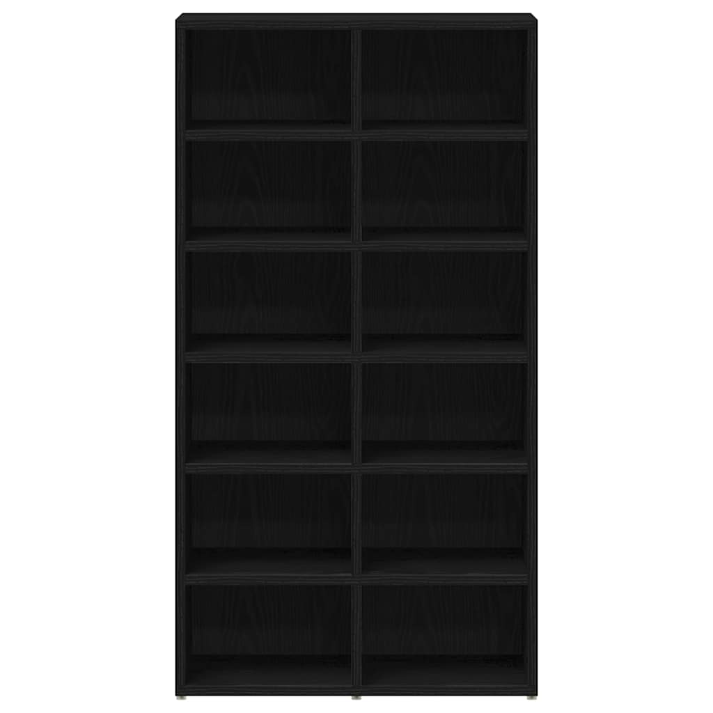 Schoenenrek 54x34x100,5 cm spaanplaat zwart eikenkleurig is nu te koop bij PeponiXL, paradijselijk wonen!
