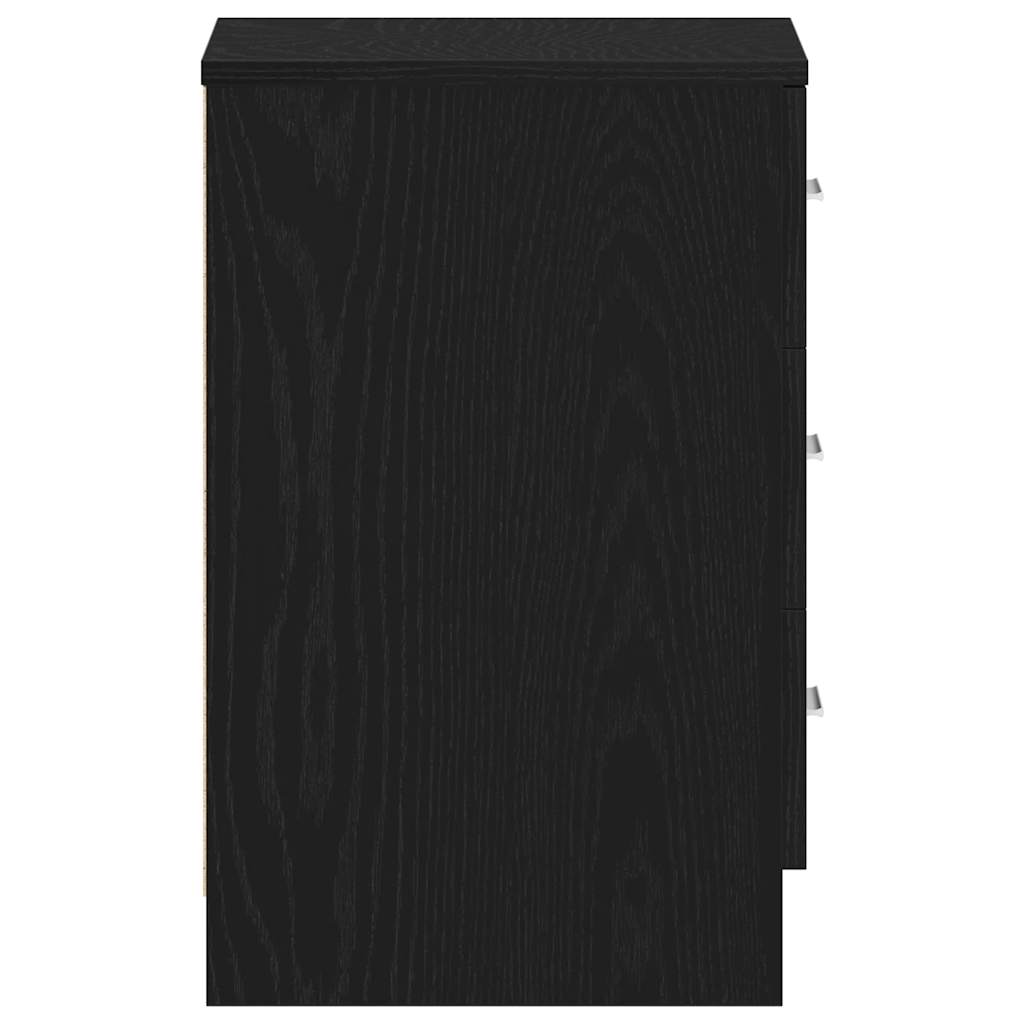 Nachtkastje Zwart Eiken 38x35x55 cm Bewerkt Hout is nu te koop bij PeponiXL, paradijselijk wonen!