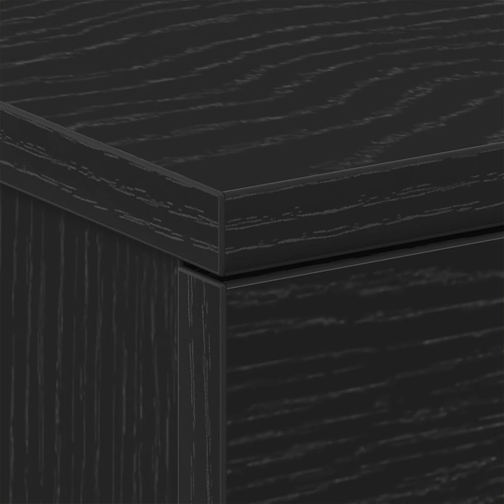 Nachtkastje Zwart Eiken 38x35x55 cm Bewerkt Hout is nu te koop bij PeponiXL, paradijselijk wonen!