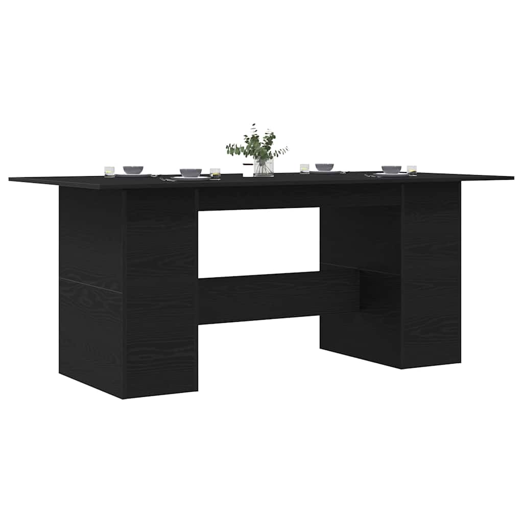 Eettafel Zwart Eiken 180x90x76 cm Bewerkt Hout is nu te koop bij PeponiXL, paradijselijk wonen!