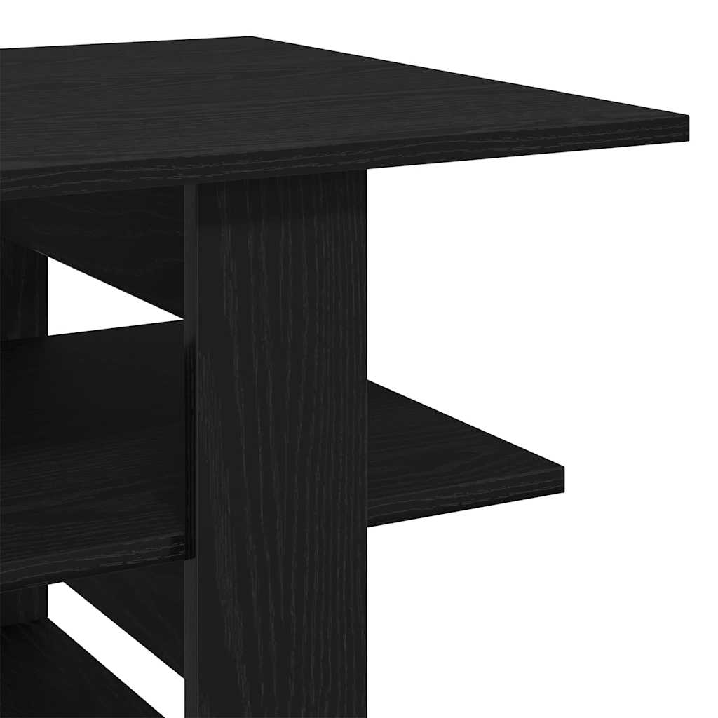 Salontafel Zwart Eiken 102 x 55 x 42 cm Bewerkt hout is nu te koop bij PeponiXL, paradijselijk wonen!