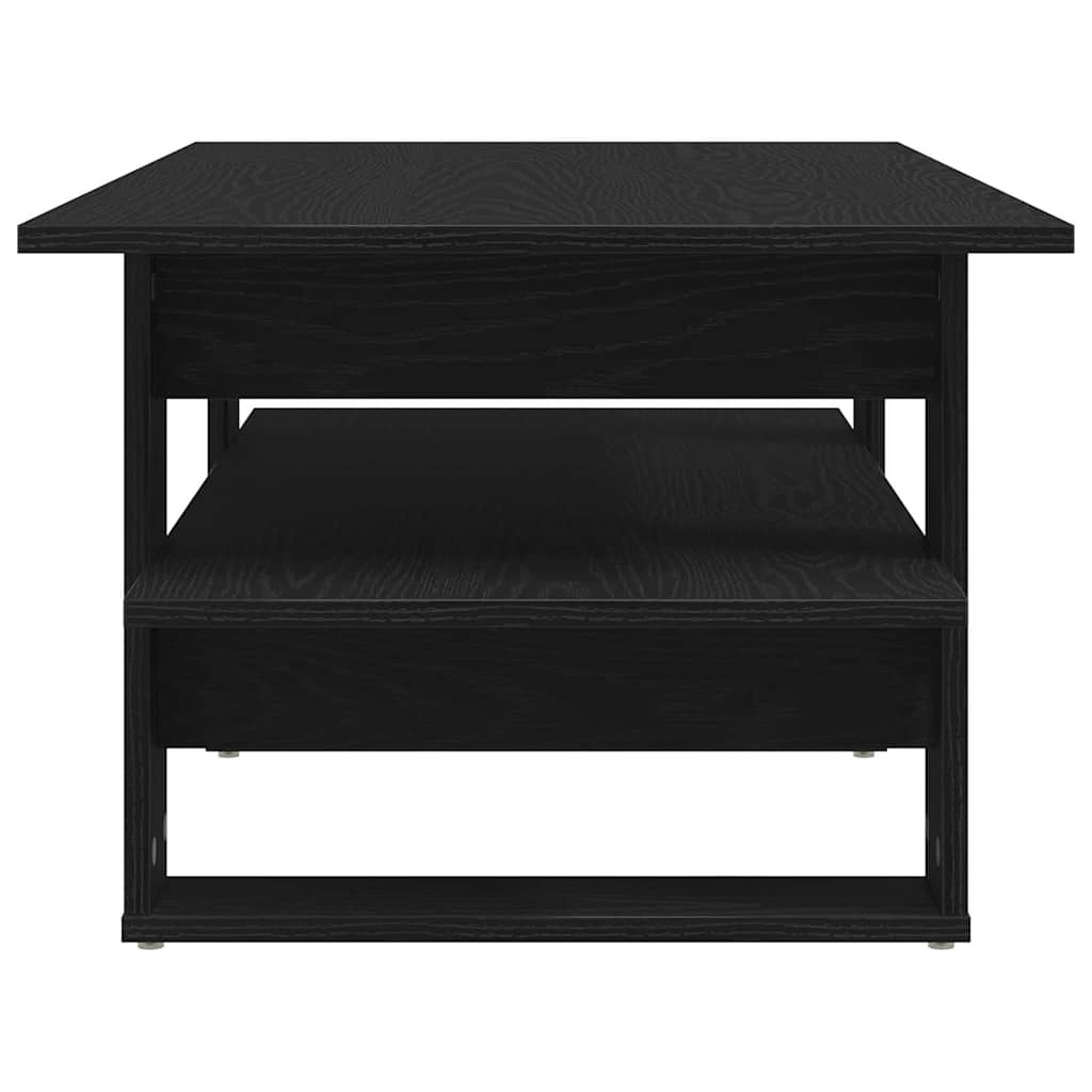 Salontafel Zwart Eiken 102 x 55 x 42 cm Bewerkt hout is nu te koop bij PeponiXL, paradijselijk wonen!