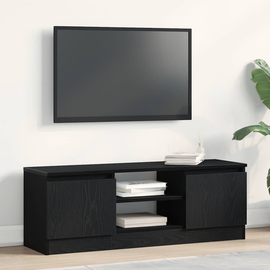 Tv-meubel 102x30x36 cm spaanplaat zwart eikenkleurig is nu te koop bij PeponiXL, paradijselijk wonen!