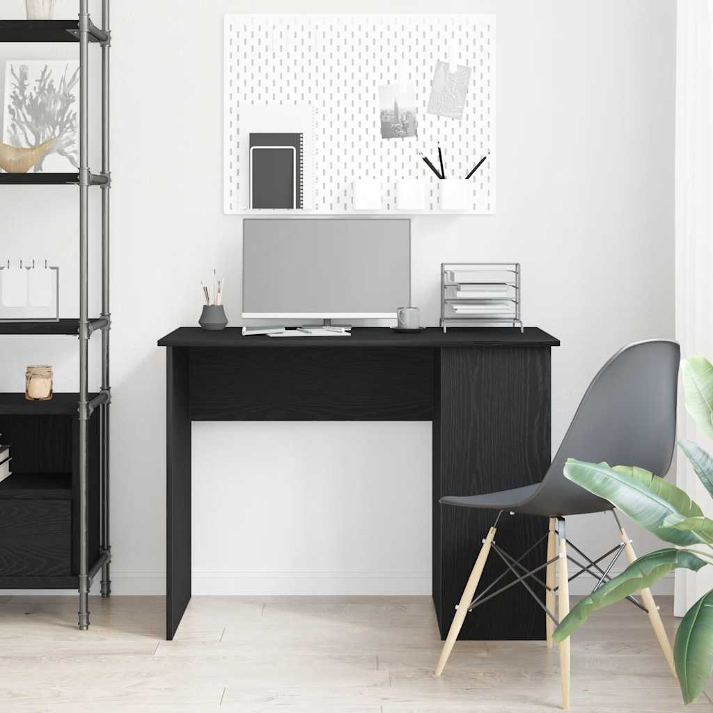 Bureau Zwart Eiken 100x55x75 cm Bewerkt Hout is nu te koop bij PeponiXL, paradijselijk wonen!