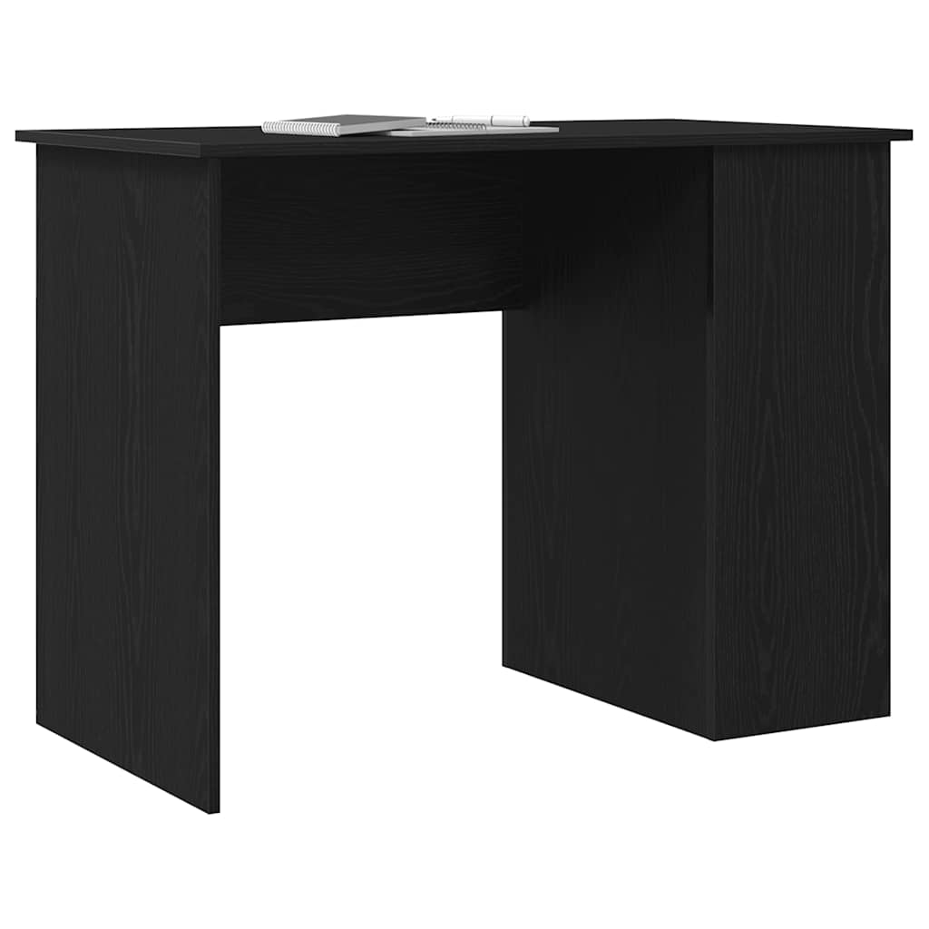 Bureau Zwart Eiken 100x55x75 cm Bewerkt Hout is nu te koop bij PeponiXL, paradijselijk wonen!