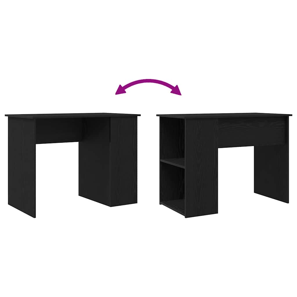 Bureau Zwart Eiken 100x55x75 cm Bewerkt Hout is nu te koop bij PeponiXL, paradijselijk wonen!