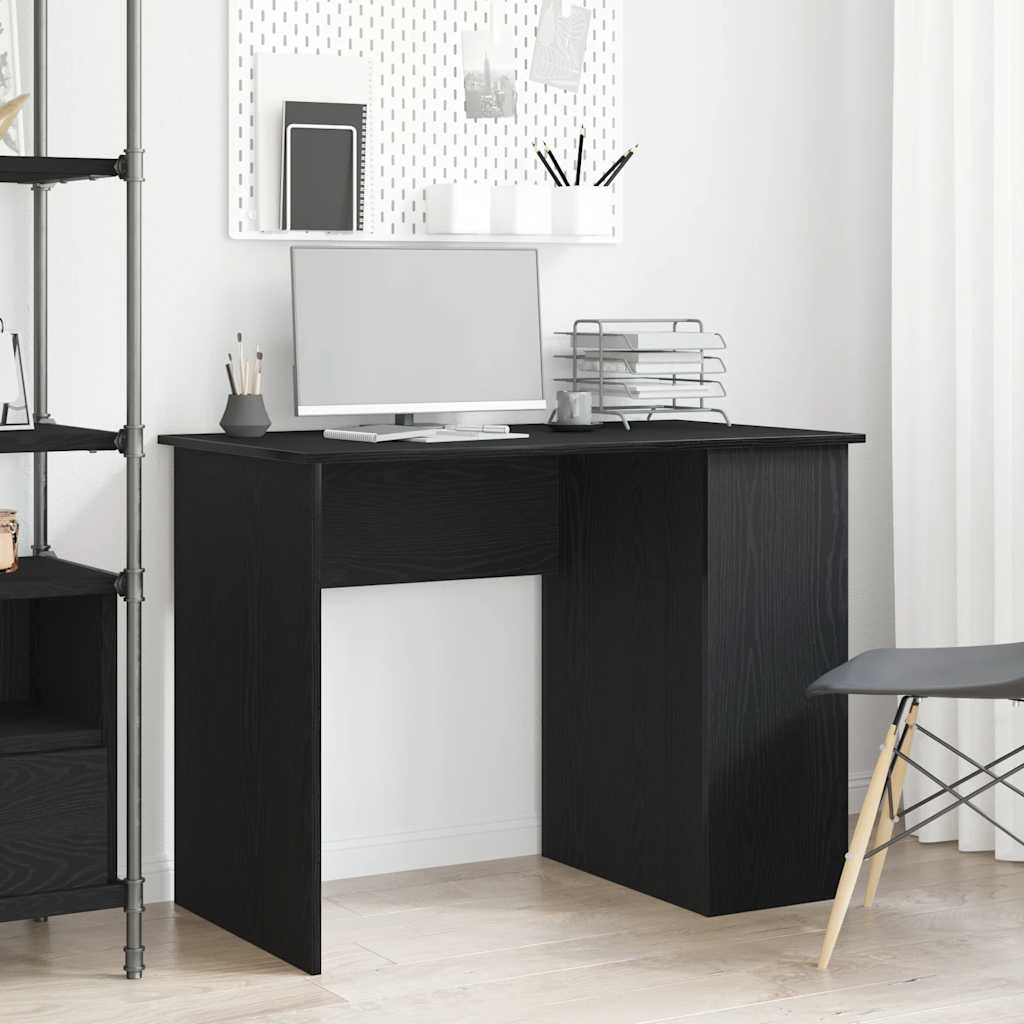 Bureau Zwart Eiken 100x55x75 cm Bewerkt Hout is nu te koop bij PeponiXL, paradijselijk wonen!