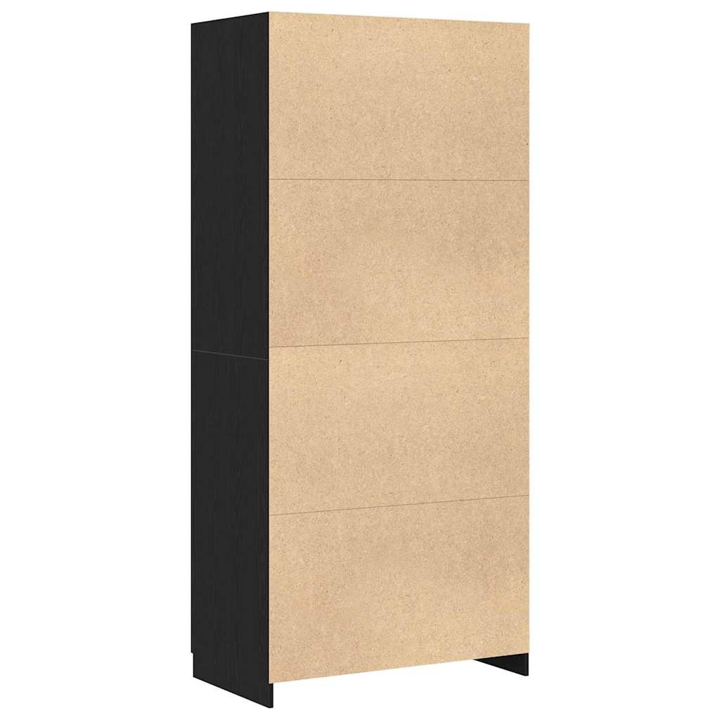 Kledingkast Zwart Eiken 90 x 52 x 200 cm Bewerkt hout is nu te koop bij PeponiXL, paradijselijk wonen!