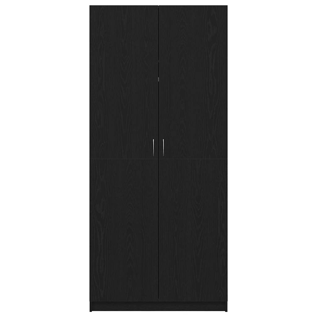 Kledingkast Zwart Eiken 90 x 52 x 200 cm Bewerkt hout is nu te koop bij PeponiXL, paradijselijk wonen!