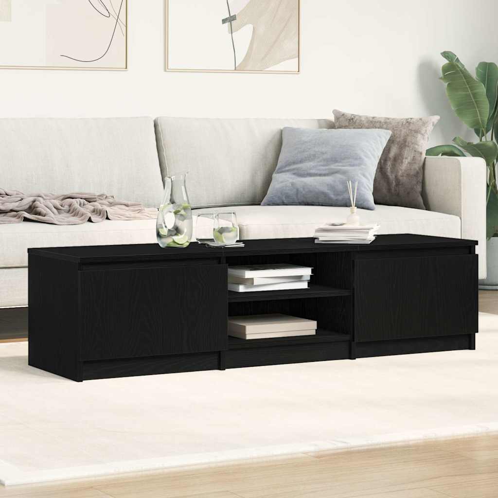 TV-meubel Zwart Eiken 140x40x36 cm Bewerkt Hout is nu te koop bij PeponiXL, paradijselijk wonen!