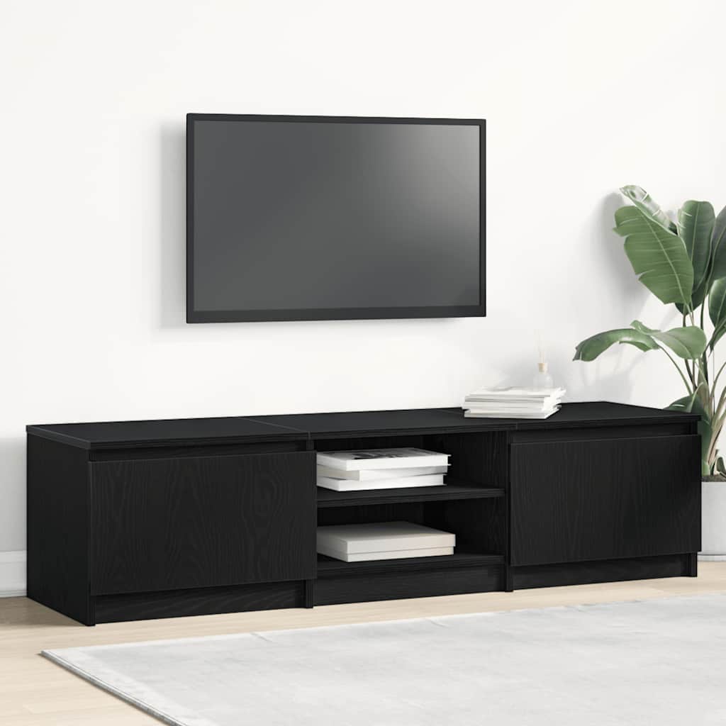 TV-meubel Zwart Eiken 140x40x36 cm Bewerkt Hout is nu te koop bij PeponiXL, paradijselijk wonen!