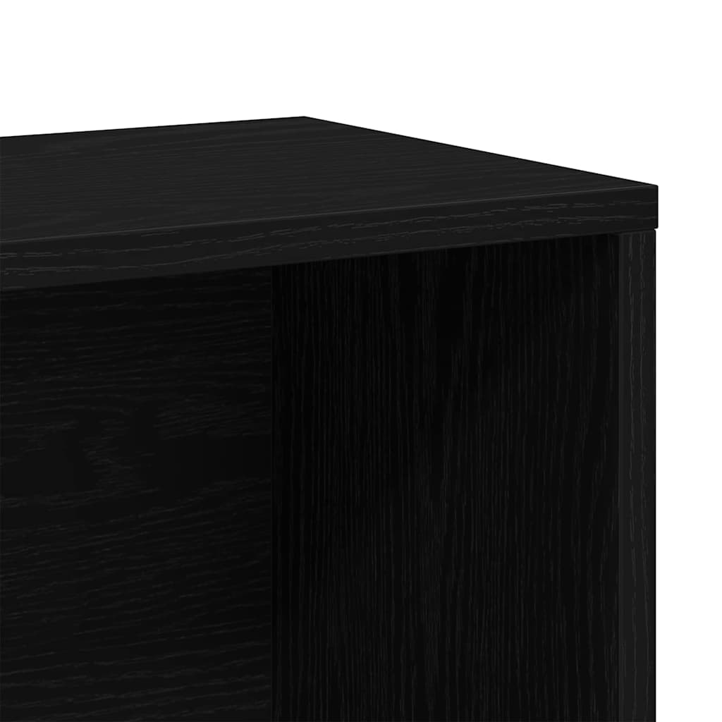 Boekenkast Zwart Eiken 155 x 24 x 160 cm Bewerkt hout is nu te koop bij PeponiXL, paradijselijk wonen!