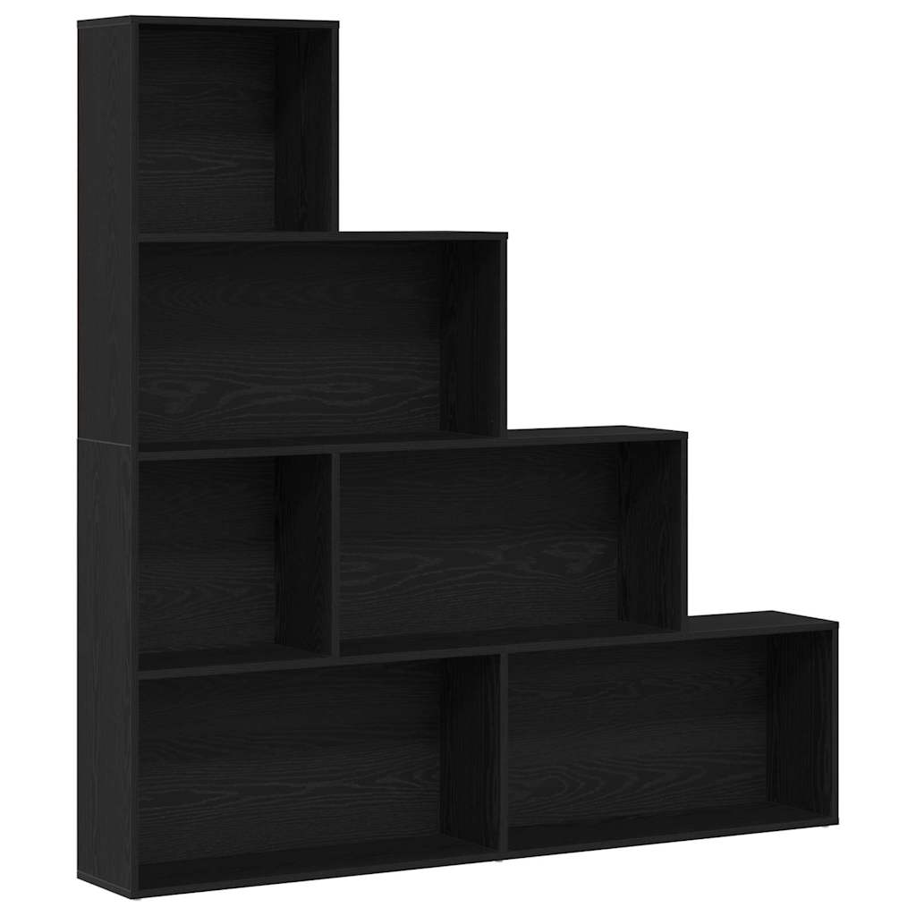 Boekenkast Zwart Eiken 155 x 24 x 160 cm Bewerkt hout is nu te koop bij PeponiXL, paradijselijk wonen!