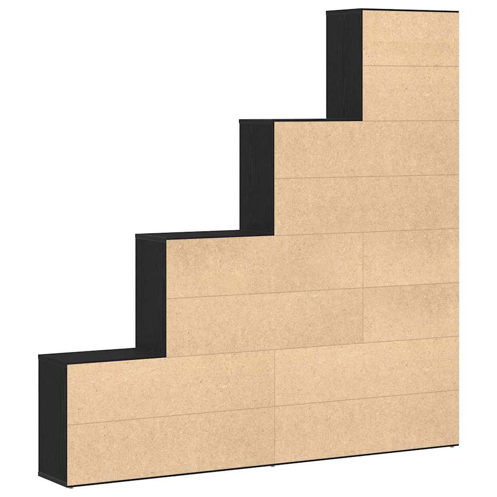 Boekenkast Zwart Eiken 155 x 24 x 160 cm Bewerkt hout is nu te koop bij PeponiXL, paradijselijk wonen!