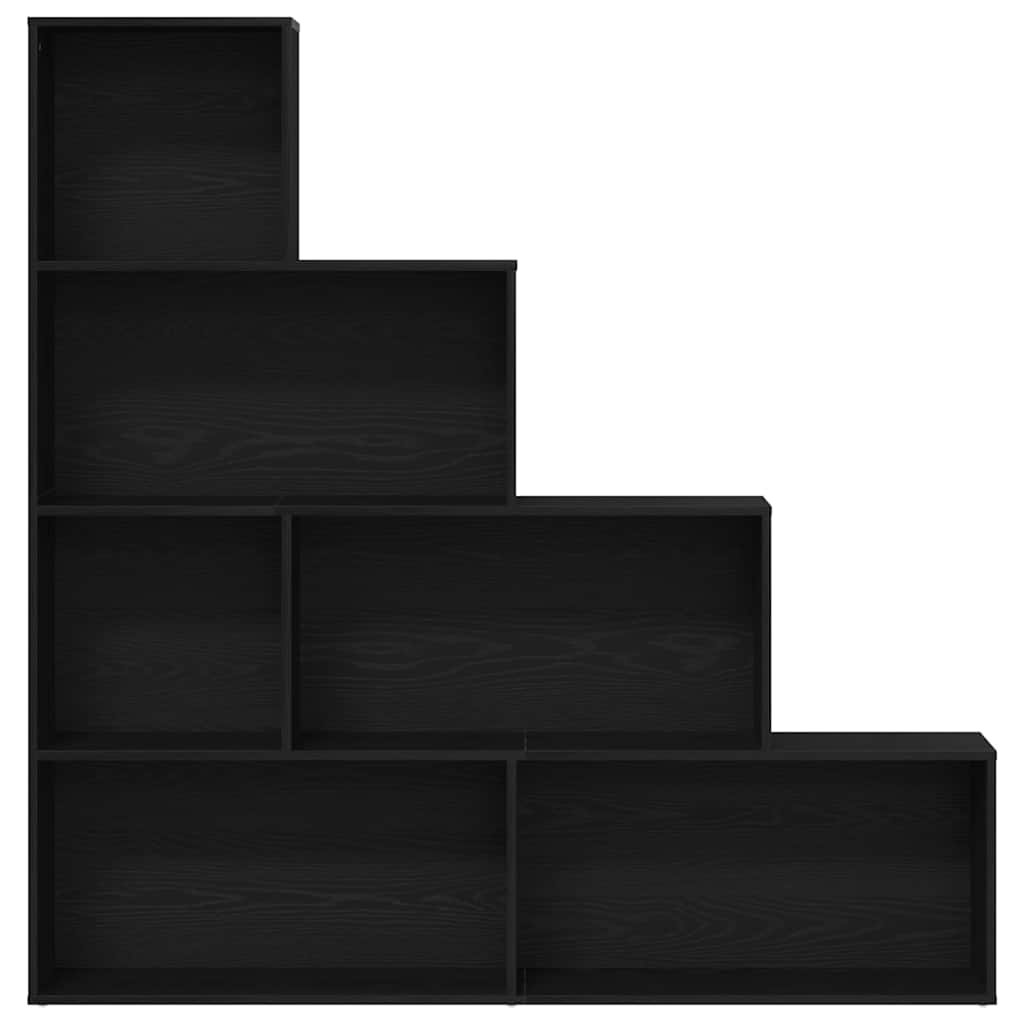 Boekenkast Zwart Eiken 155 x 24 x 160 cm Bewerkt hout is nu te koop bij PeponiXL, paradijselijk wonen!