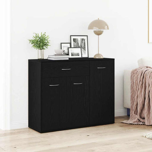 Dressoir Zwart Eiken 88x30x70 cm Engineered Wood is nu te koop bij PeponiXL, paradijselijk wonen!