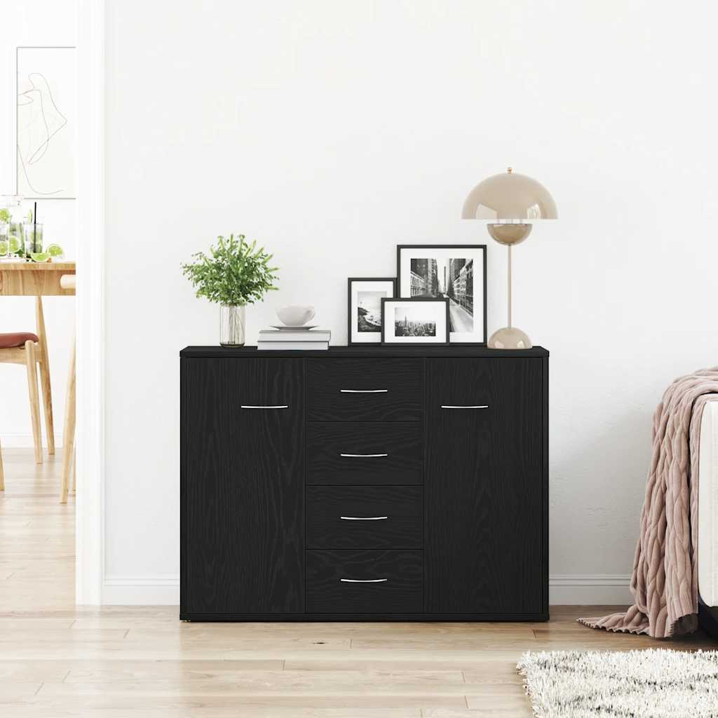 Dressoir 88x30x64 cm bewerkt hout zwart eikenkleurig is nu te koop bij PeponiXL, paradijselijk wonen!