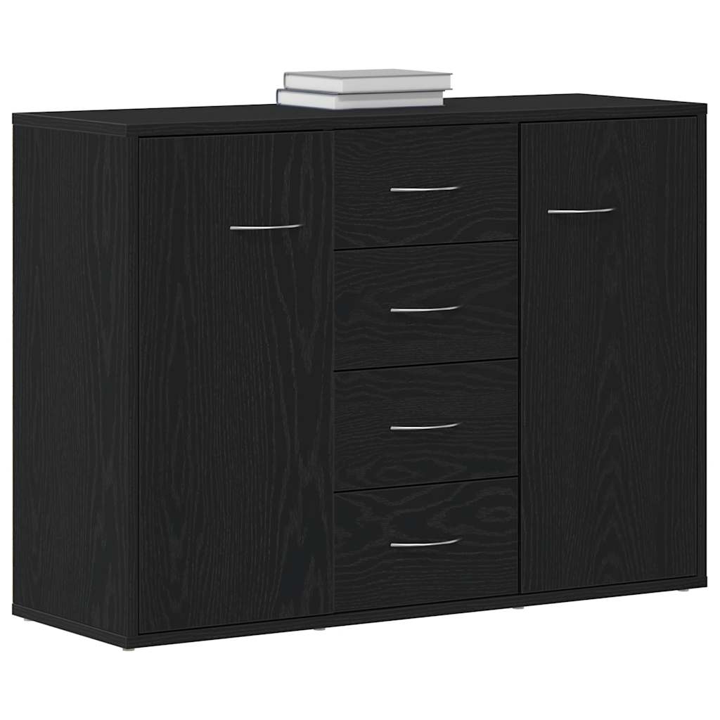 Dressoir 88x30x64 cm bewerkt hout zwart eikenkleurig is nu te koop bij PeponiXL, paradijselijk wonen!
