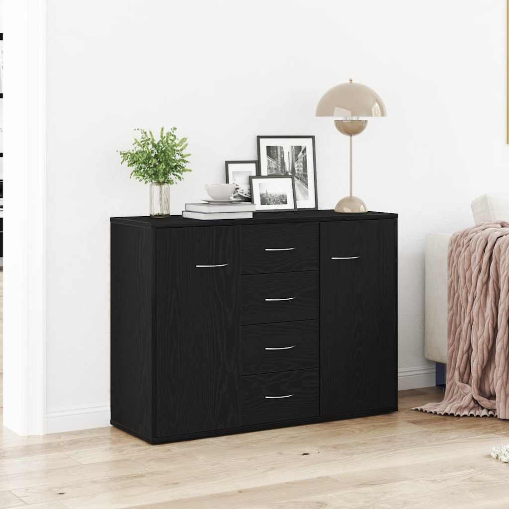 Dressoir 88x30x64 cm bewerkt hout zwart eikenkleurig is nu te koop bij PeponiXL, paradijselijk wonen!