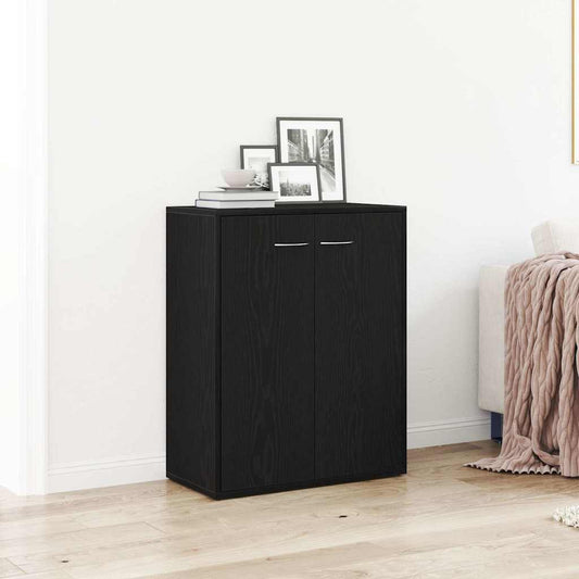 Dressoir Zwart Eiken 60x30x75 cm Engineered Wood is nu te koop bij PeponiXL, paradijselijk wonen!