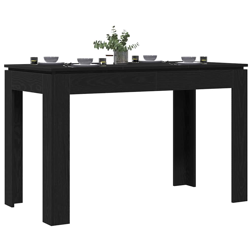 Eettafel Zwart Eiken 120x60x76 cm Bewerkt Hout is nu te koop bij PeponiXL, paradijselijk wonen!