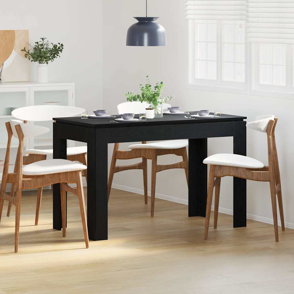 Eettafel Zwart Eiken 120x60x76 cm Bewerkt Hout is nu te koop bij PeponiXL, paradijselijk wonen!