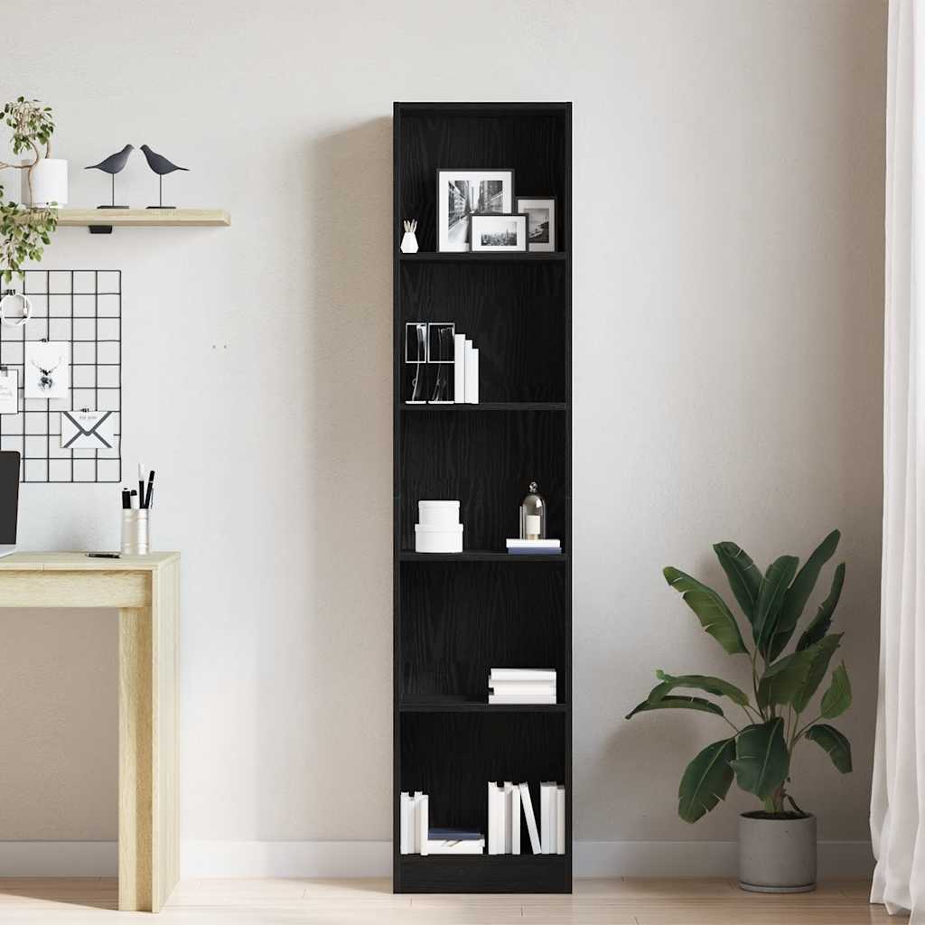 Boekenkast Zwart Eiken 40x24x176 cm Engineered Wood is nu te koop bij PeponiXL, paradijselijk wonen!