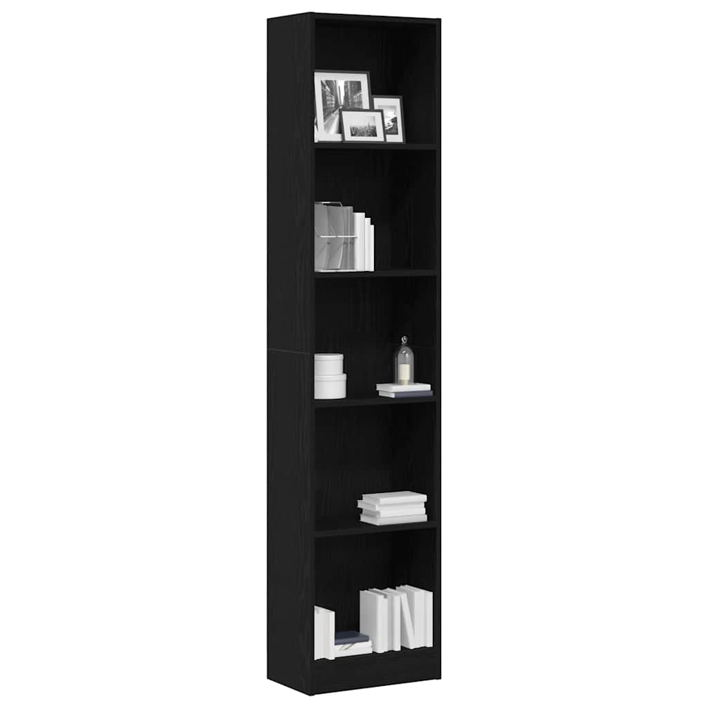 Boekenkast Zwart Eiken 40x24x176 cm Engineered Wood is nu te koop bij PeponiXL, paradijselijk wonen!