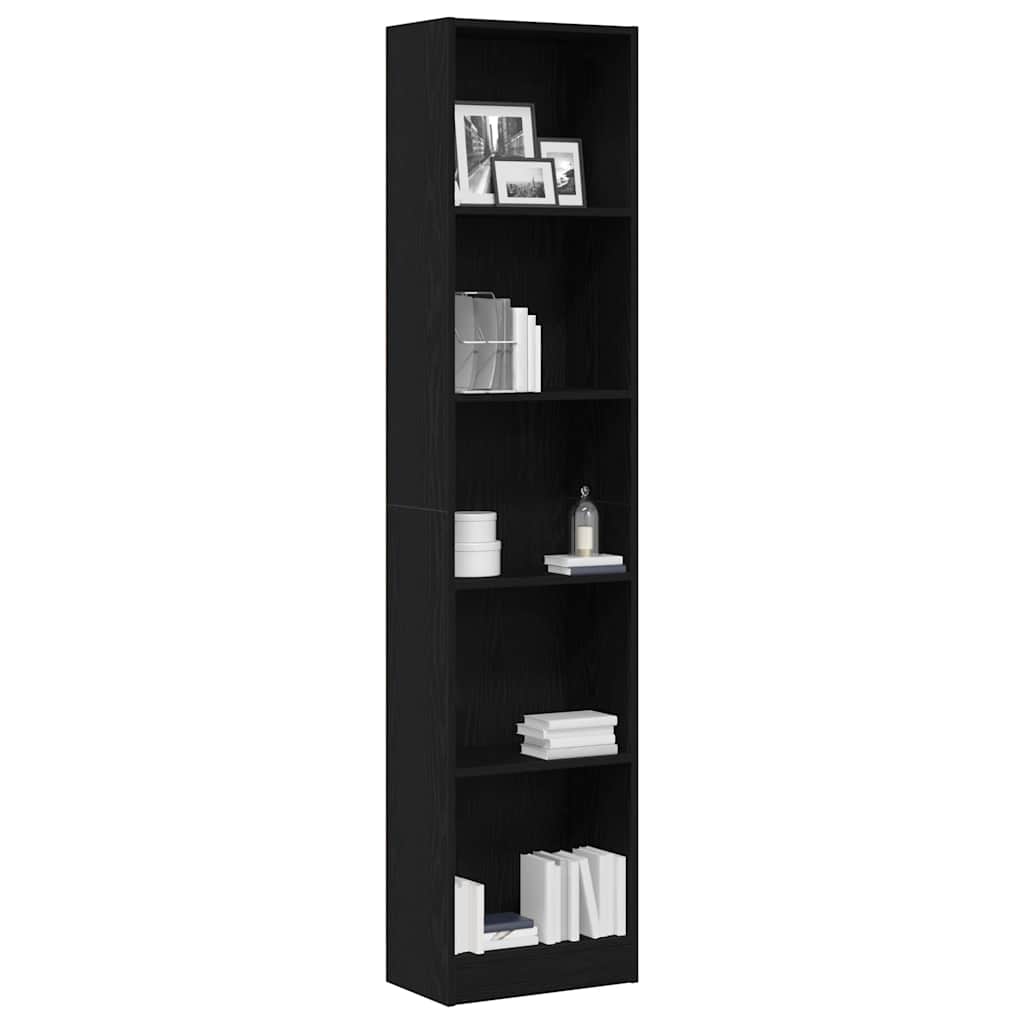 Boekenkast Zwart Eiken 40x24x176 cm Engineered Wood is nu te koop bij PeponiXL, paradijselijk wonen!