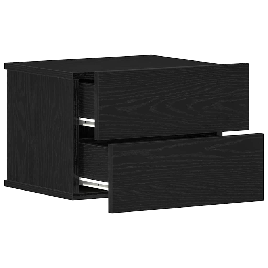 Nachtkastje met lade Zwart Eiken 40 x 30 x 30 cm Bewerkt hout is nu te koop bij PeponiXL, paradijselijk wonen!