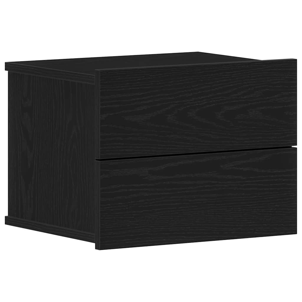 Nachtkastje 2 pcs Zwart Eiken 40 x 30 x 30 cm Bewerkt hout is nu te koop bij PeponiXL, paradijselijk wonen!