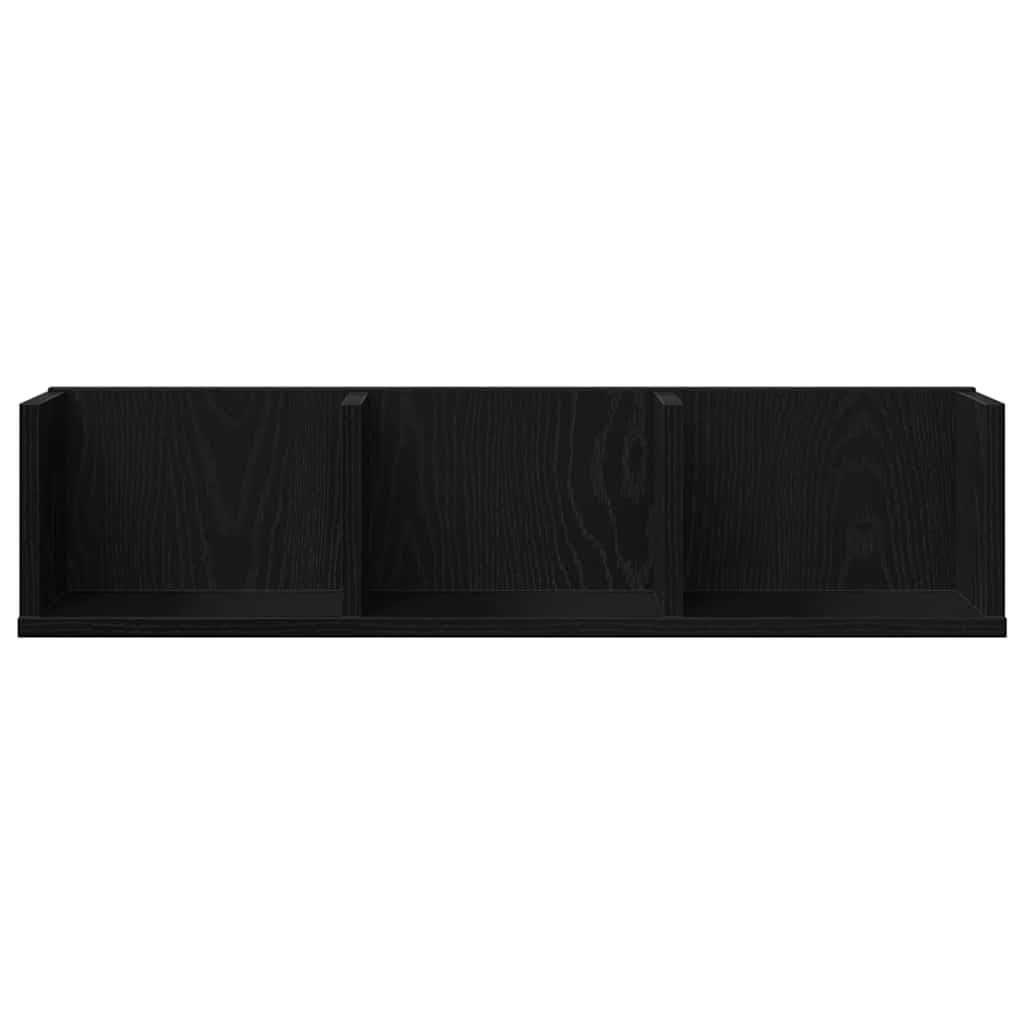 Wandplank met plank Zwart Eiken 75 x 18 x 18 cm Bewerkt hout is nu te koop bij PeponiXL, paradijselijk wonen!