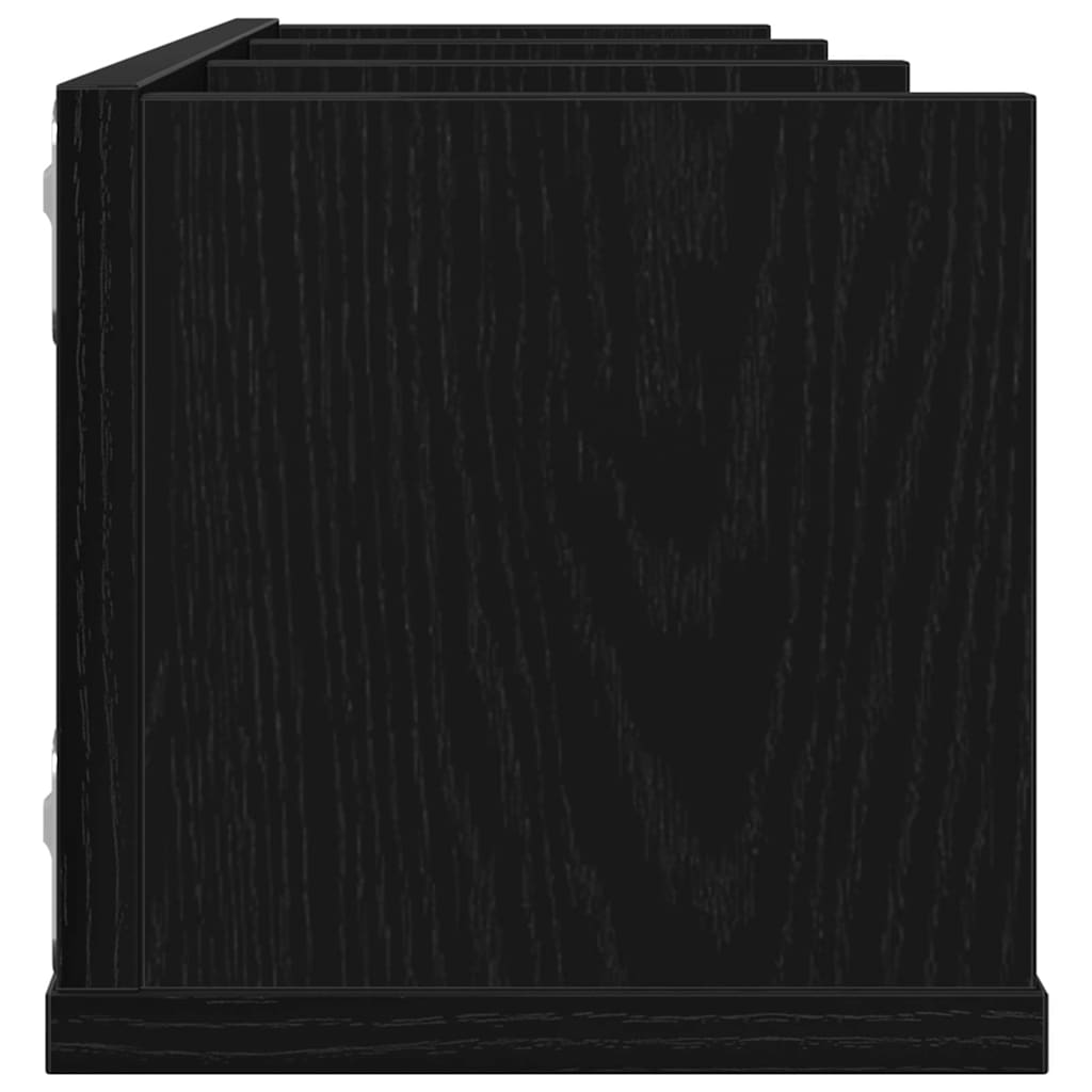 Wandplank met plank Zwart Eiken 75 x 18 x 18 cm Bewerkt hout is nu te koop bij PeponiXL, paradijselijk wonen!