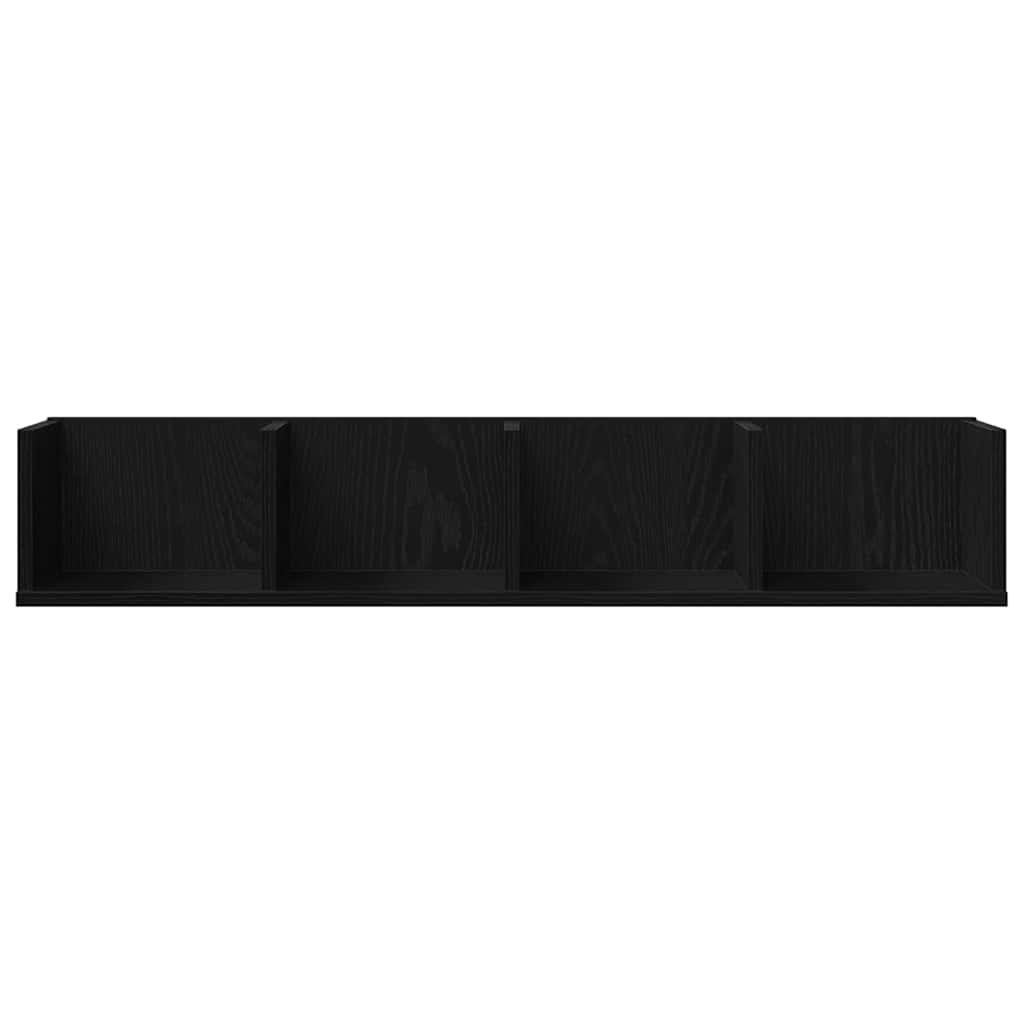 Wandplank met plank Zwart Eiken 100 x 18 x 18 cm Bewerkt hout is nu te koop bij PeponiXL, paradijselijk wonen!