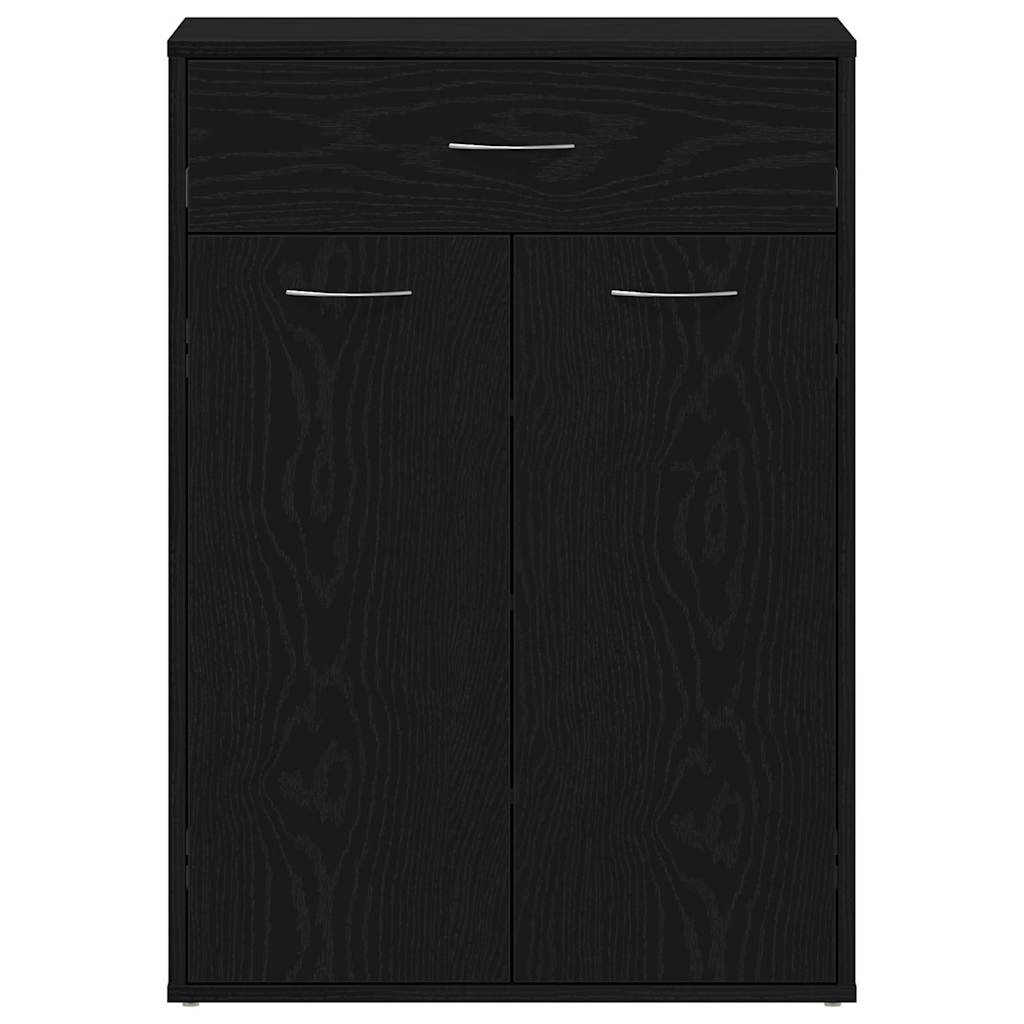 Schoenenrek met lade Zwart Eiken 60 x 35 x 84 cm Bewerkt hout is nu te koop bij PeponiXL, paradijselijk wonen!