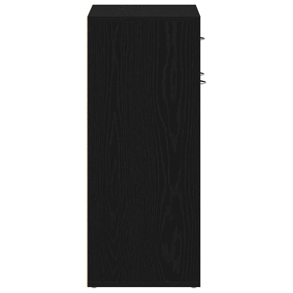 Schoenenrek met lade Zwart Eiken 60 x 35 x 84 cm Bewerkt hout is nu te koop bij PeponiXL, paradijselijk wonen!