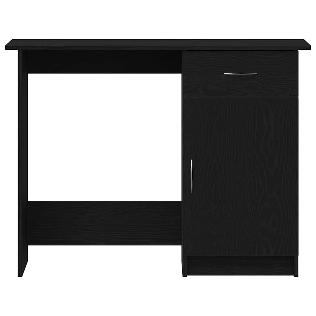 Bureau met lade Zwart Eiken 100 x 50 x 76 cm Bewerkt hout is nu te koop bij PeponiXL, paradijselijk wonen!
