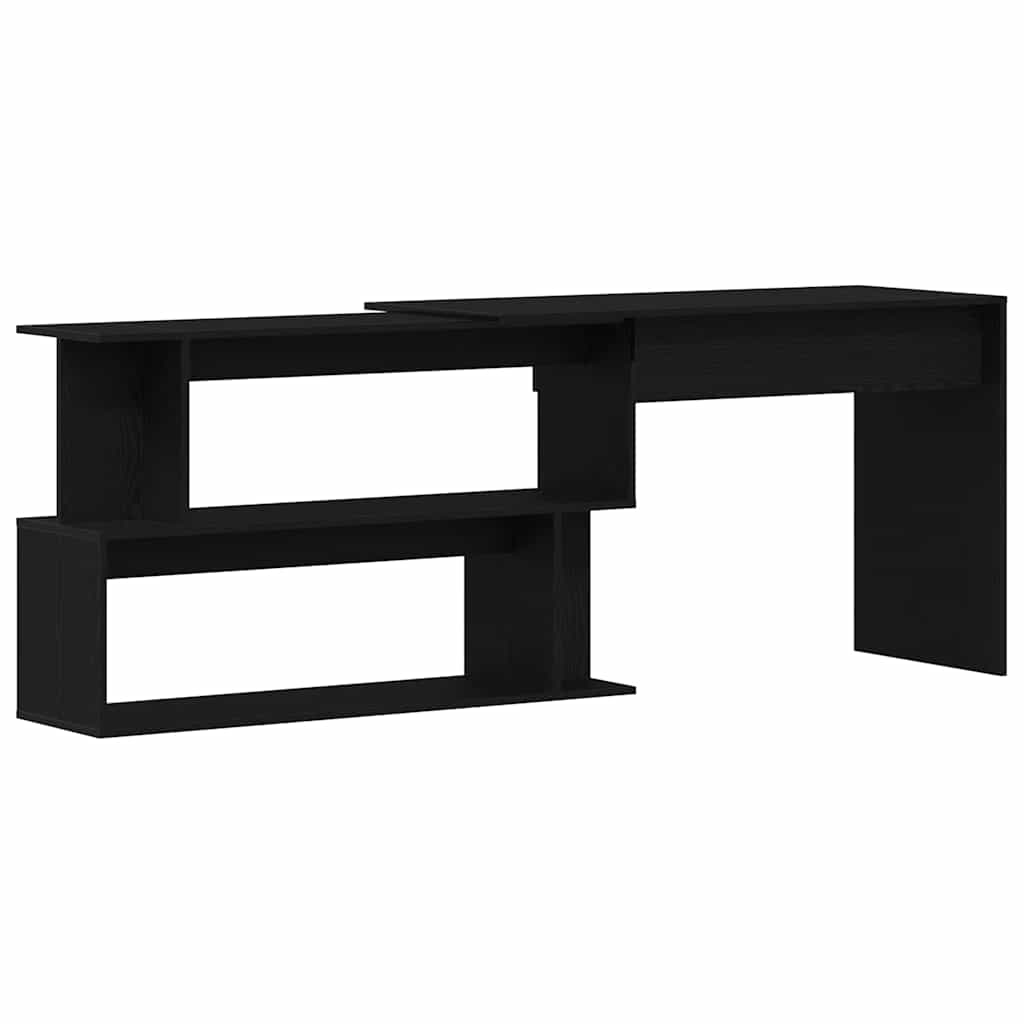 Bureau Zwart Eiken 200 x 50 x 76 cm Bewerkt hout is nu te koop bij PeponiXL, paradijselijk wonen!