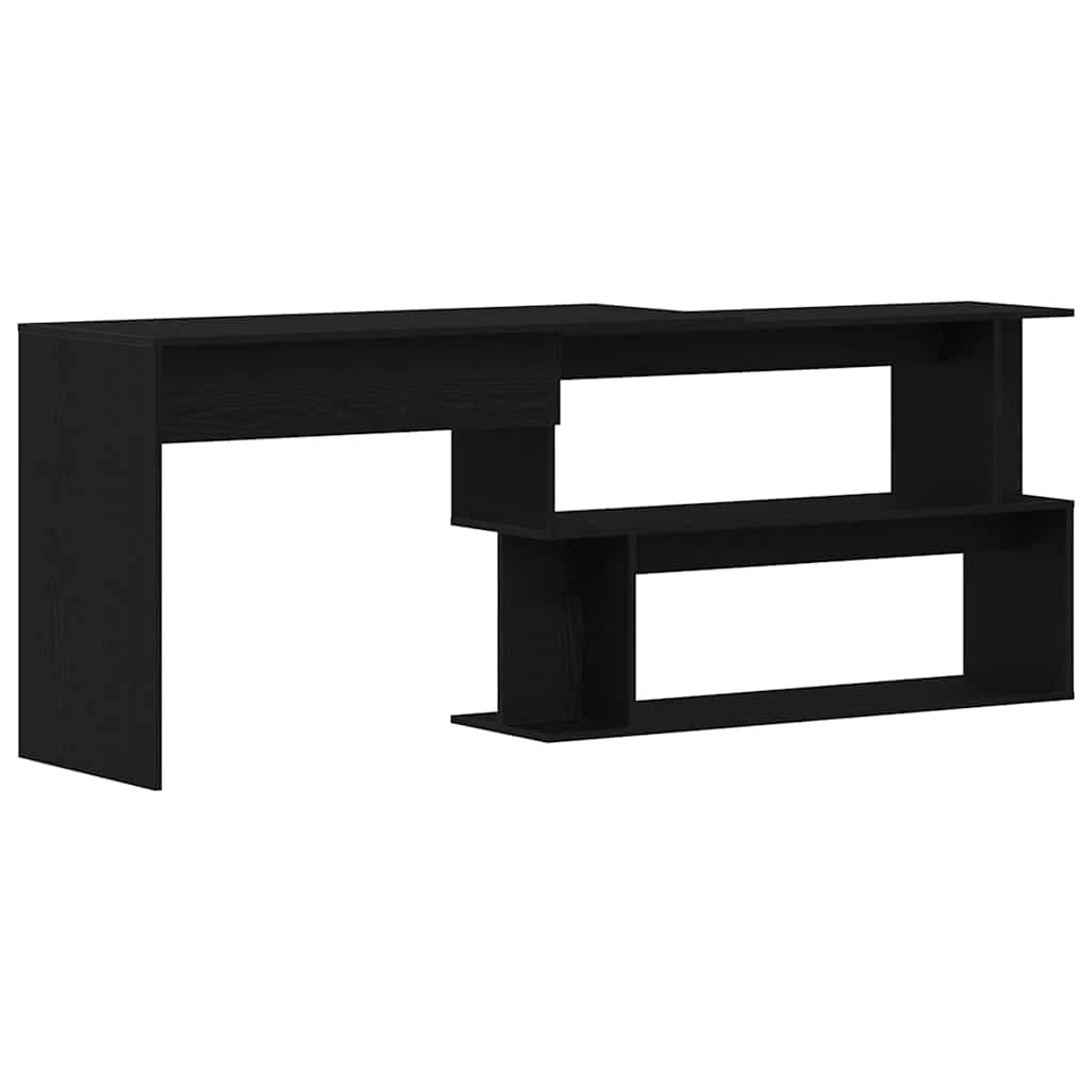 Bureau Zwart Eiken 200 x 50 x 76 cm Bewerkt hout is nu te koop bij PeponiXL, paradijselijk wonen!