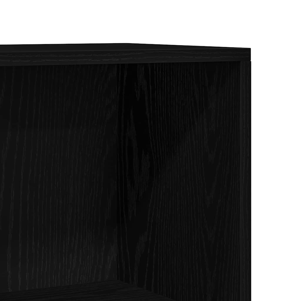 Boekenkast Zwart Eiken 60 x 24 x 143 cm Bewerkt hout is nu te koop bij PeponiXL, paradijselijk wonen!