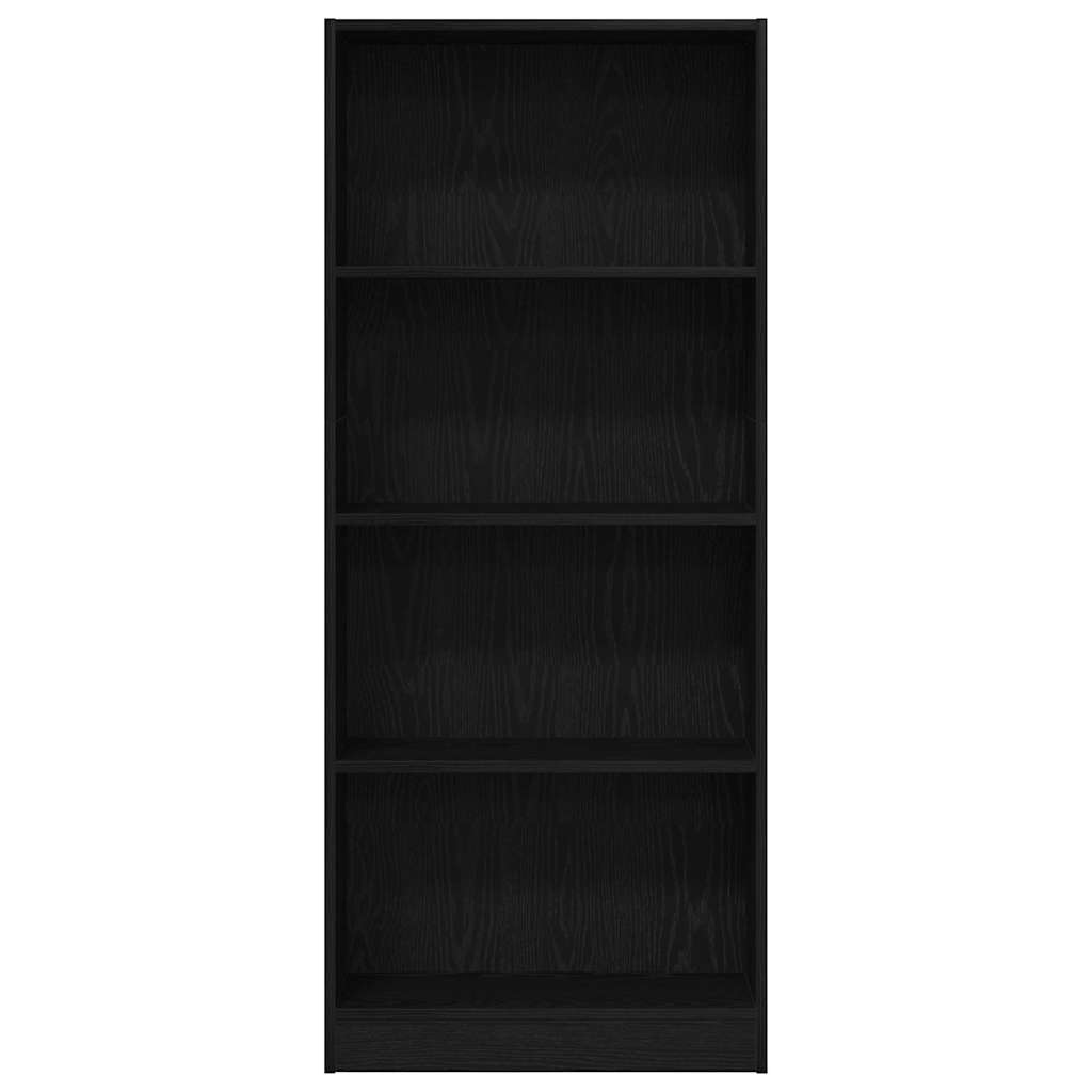 Boekenkast Zwart Eiken 60 x 24 x 143 cm Bewerkt hout is nu te koop bij PeponiXL, paradijselijk wonen!