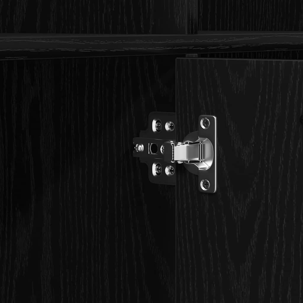 Boekenkast 98x29x97,5 cm bewerkt hout zwart eikenkleur is nu te koop bij PeponiXL, paradijselijk wonen!