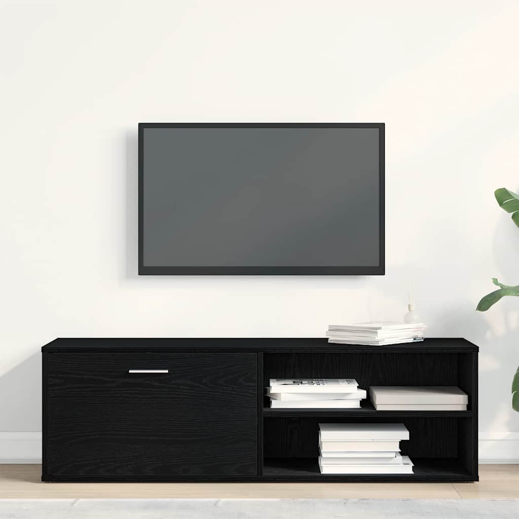 TV-meubel Zwart Eiken 120x34x37 cm Bewerkt Hout is nu te koop bij PeponiXL, paradijselijk wonen!