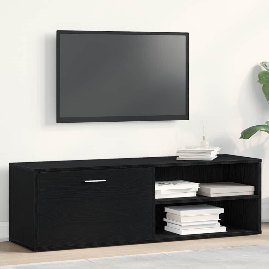 TV-meubel Zwart Eiken 120x34x37 cm Bewerkt Hout is nu te koop bij PeponiXL, paradijselijk wonen!