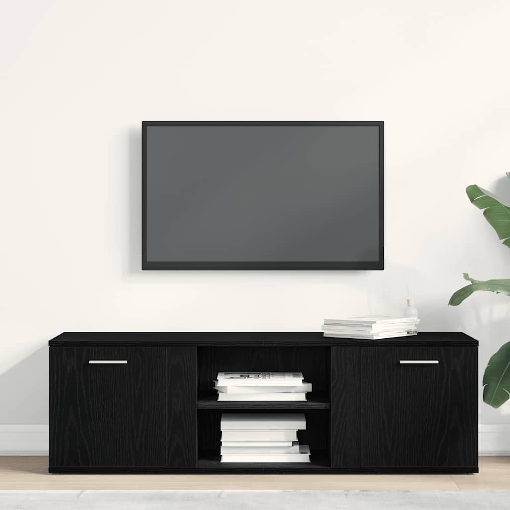 TV-meubel Zwart Eiken 120x34x37 cm Bewerkt Hout is nu te koop bij PeponiXL, paradijselijk wonen!