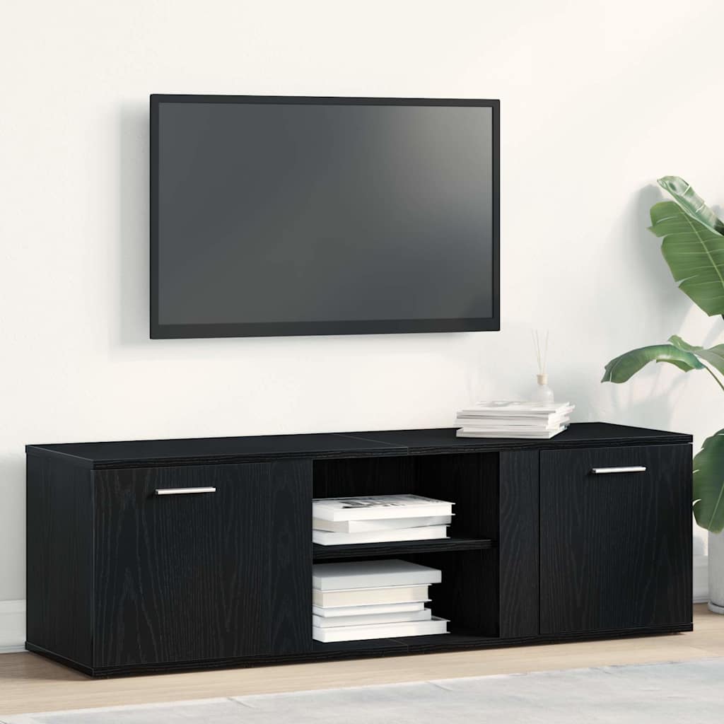TV-meubel Zwart Eiken 120x34x37 cm Bewerkt Hout is nu te koop bij PeponiXL, paradijselijk wonen!