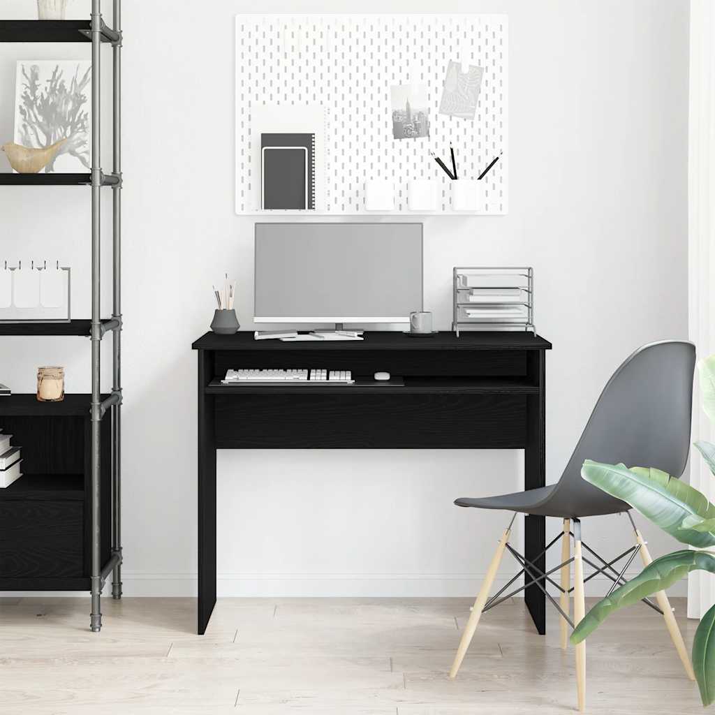 Bureau 90x50x74 cm bewerkt hout zwart eikenkleur is nu te koop bij PeponiXL, paradijselijk wonen!