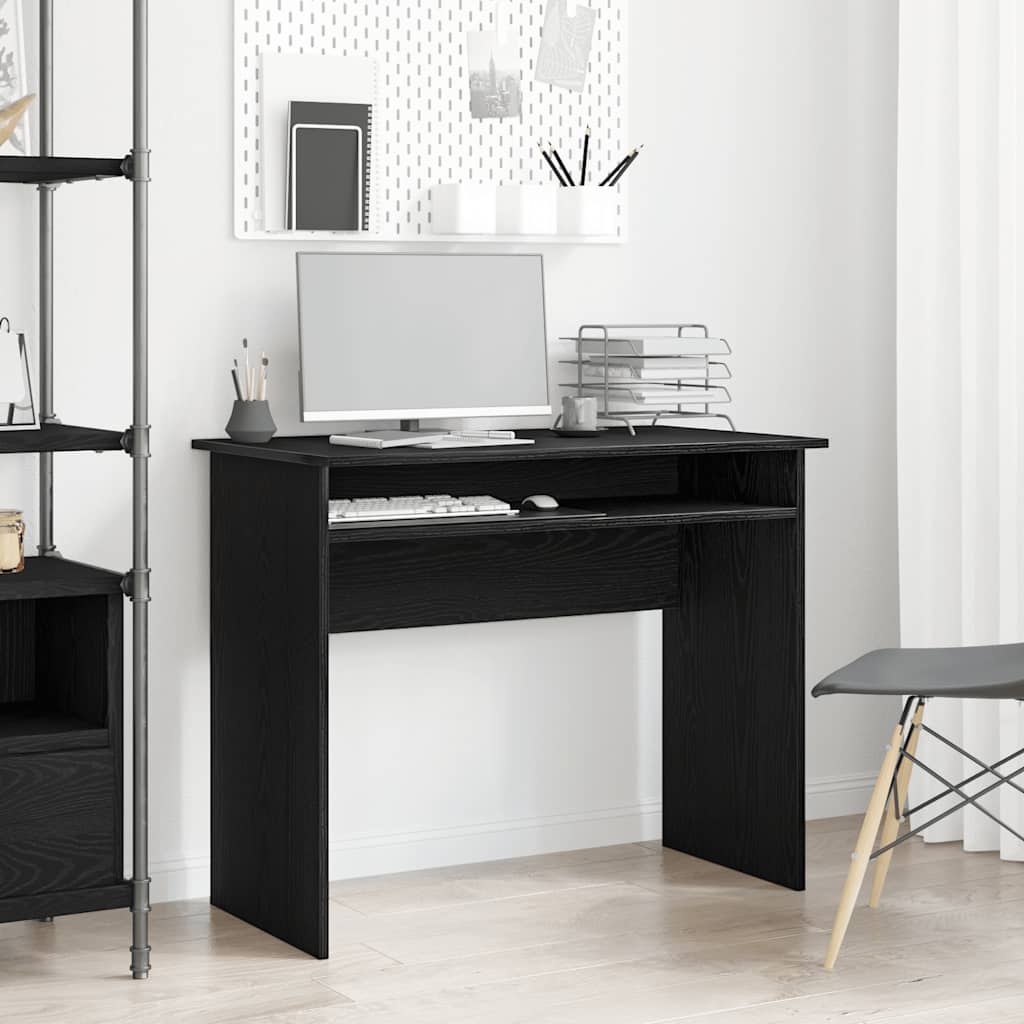 Bureau 90x50x74 cm bewerkt hout zwart eikenkleur is nu te koop bij PeponiXL, paradijselijk wonen!